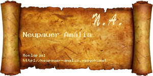 Neupauer Amália névjegykártya